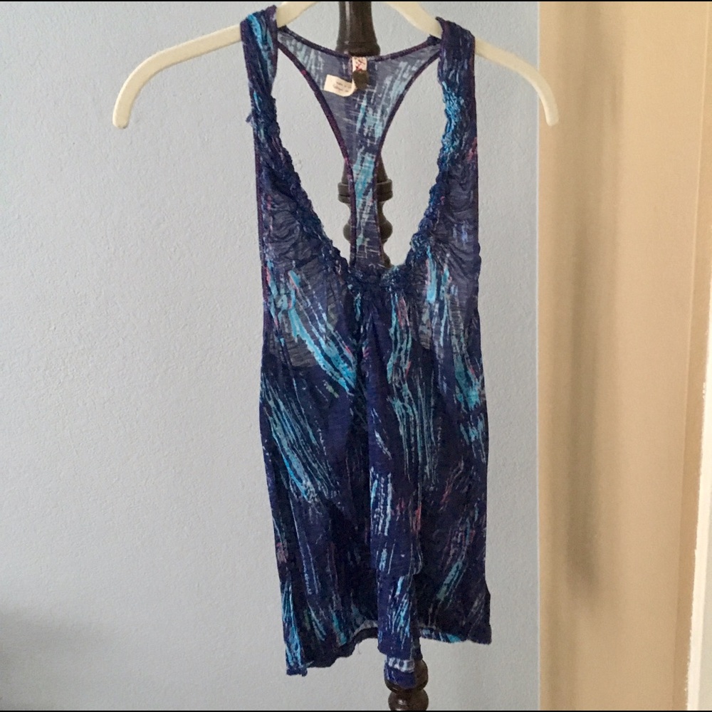 Free people blue and purple print tank